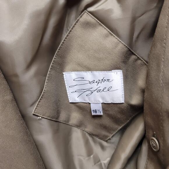 Saxton Hall Size 16.5 Women's Classic Trench Coat Belted Thermolite Plus Tan - Picture 2 of 9